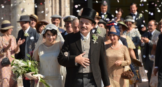 Victoire Bélézy as Fanny and Jean-Pierre Darroussin as Panisse in FANNY, a film by Daniel Auteuil.