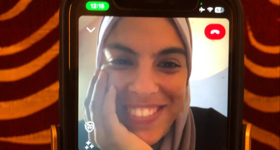 Fatma Hassona in a scene from PUT YOUR SOUL ON YOUR HAND AND WALK. A Kino Lorber release.