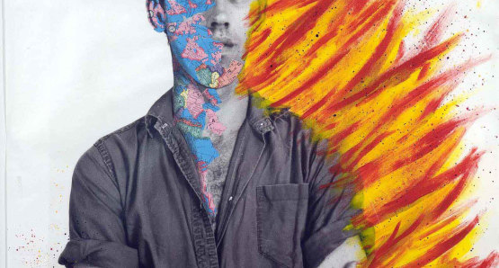 David Wojnarowicz with Tom Warren. Self Portrait of David Wojnarowicz, 1983-84. Courtesy of the artist, the Estate of David Wojnarowicz and P.P.O.W.